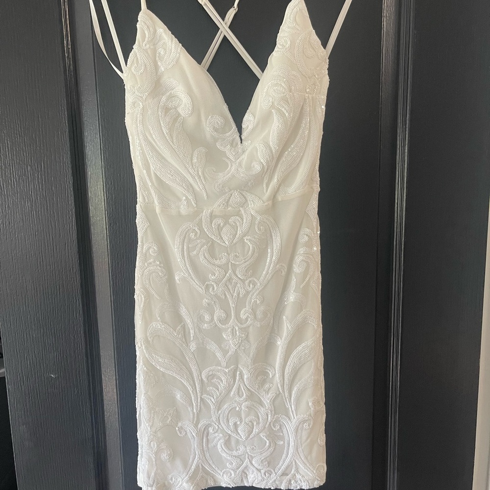 Windsor White Embroidered Mini Dress